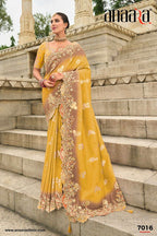 Silk Fancy Embroidered Festive Saree with Unstitched Blouse