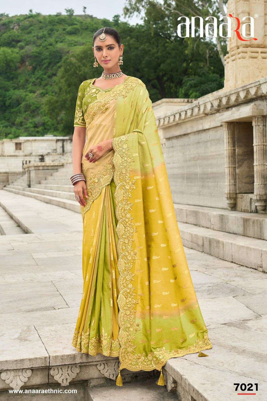 Silk Fancy Embroidered Festive Saree with Unstitched Blouse
