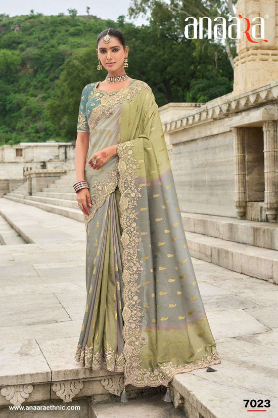 Silk Fancy Embroidered Festive Saree with Unstitched Blouse