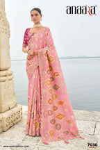 Silk Fancy Embroidered Festive Saree with Unstitched Blouse