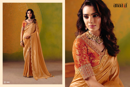 Jacquard Silk Printed Festive Saree with Unstitched Blouse