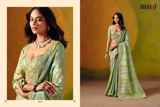 Jacquard Silk Printed Festive Saree with Unstitched Blouse