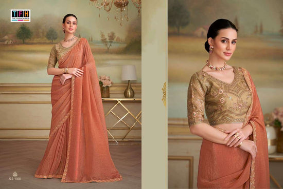 Georgette Designer Party Wear Saree with Embroidered Unstitched Blouse