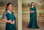 Georgette Designer Party Wear Saree with Embroidered Unstitched Blouse
