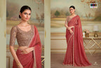 Georgette Designer Party Wear Saree with Embroidered Unstitched Blouse