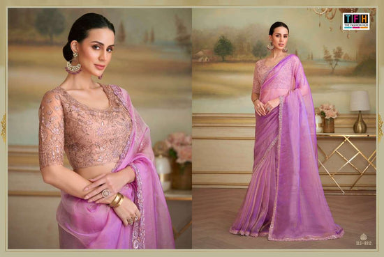Georgette Designer Party Wear Saree with Embroidered Unstitched Blouse
