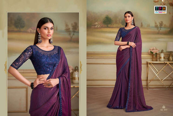 Georgette Designer Party Wear Saree with Embroidered Unstitched Blouse