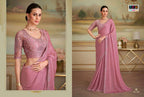 Georgette Designer Party Wear Saree with Embroidered Unstitched Blouse