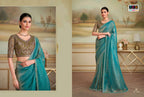 Georgette Designer Party Wear Saree with Embroidered Unstitched Blouse
