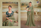 Georgette Designer Party Wear Saree with Embroidered Unstitched Blouse