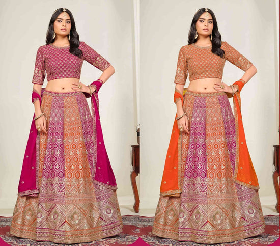 Mehvish Faux Georgette Heavy Embroidered Bridal Lehenga with Cancan & Dupatta