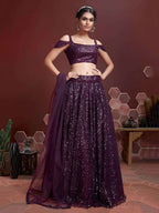 Chinon Lehenga with Real Mirror Work Embroidery & Dupatta