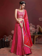 Chinon Lehenga with Real Mirror Work Embroidery & Dupatta